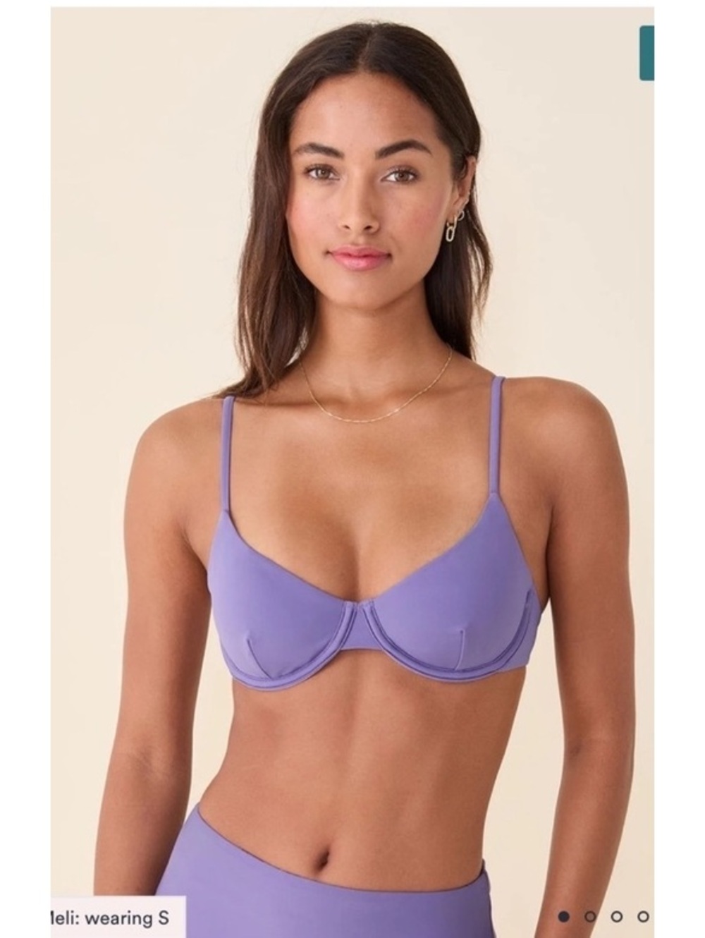 NWT Andie the Bermuda bikini top and high waisted bottom in amethyst S